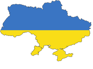 Image of the country Ukraine in the colors blue and yellow